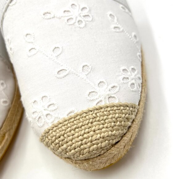 Talbots Womens Size 8 White Eyelet Espadrilles Wedges Heels Shoes - Picture 4 of 13